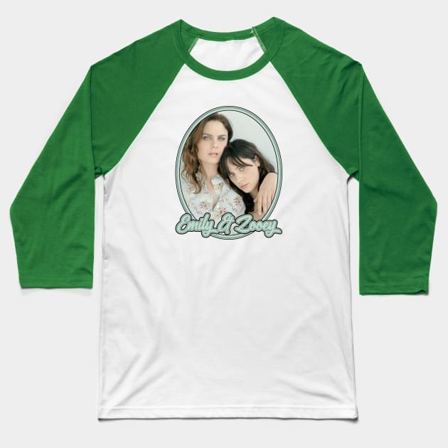 Emily & Zooey Deschanel: Sisters Baseball T-Shirt by Noir-N-More